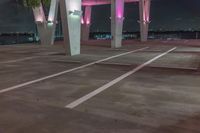 Night Cityscape of Miami: Pink Neon Lights
