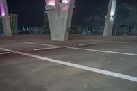 Night Cityscape of Miami: Pink Neon Lights
