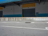 an empty lot with an empty parking lot in the background and clouds in the distance