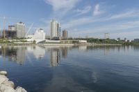 Milwaukee Cityscape: Reflections on Lake Michigan