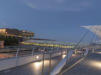 Milwaukee, Wisconsin Suspension Bridge at Dawn