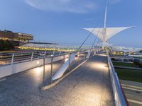 Milwaukee, Wisconsin Suspension Bridge at Dawn