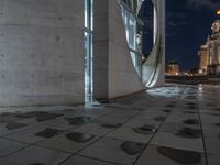 Modern Architecture in Berlin: Concrete Walls Under Artificial Light