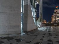 Modern Architecture in Berlin: Concrete Walls Under Artificial Light