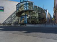 Modern Architecture in Berlin: Glass Wall and City Life