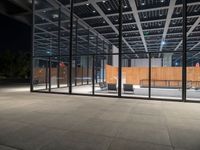 an empty building has glass walls to allow privacy from the outside world wide openness