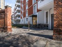 a paved courtyard with bikes and buildings in the background at a city setting in washington dc