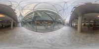 a panorama of several mirrors in the building's interior shows many different views,