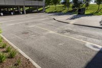 this street has a parking garage, and it's empty but a road will be perfect