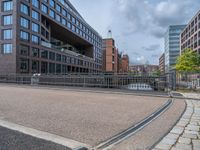 Modern Architecture in Hamburg: Bridge in Urban Setting