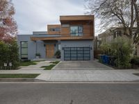 a house with modern architecture is shown in this picture, but no one has a garage