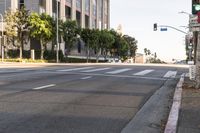 a crosswalk area in a city that looks like there is no traffic on the street