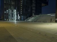 Modern Architecture at Night in Duesseldorf, Germany