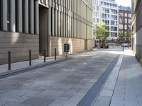 an empty street lined with building in the city of london, uk stock image and royalty photo