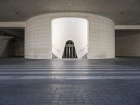 there is an entrance way to the building in this building that looks like it's going into an underground space