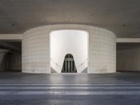 there is an entrance way to the building in this building that looks like it's going into an underground space