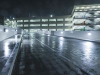 Los Angeles City Night View with Modern Architecture and Water Reflection