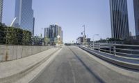 A View of Modern City Road with Skyscrapers