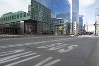 Modern Cityscape: Downtown with Skyscrapers and Glass Walls