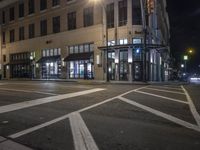 Modern Mixed-Use Building at Night in the City
