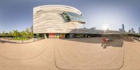 a view from a 360 - lens lens of the building that was constructed to be a museum