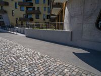 Modern Residential Area in Europe with Cobblestone Roads