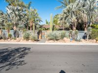 Modern Residential Road in Palm Springs with Clear Sky