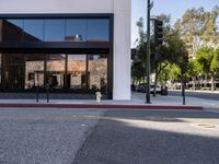 Modern Storefronts Under California's Clear Sky
