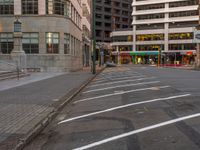 the intersection is empty for people to cross this road to cross it and walk away