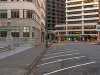 the intersection is empty for people to cross this road to cross it and walk away