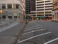 the intersection is empty for people to cross this road to cross it and walk away