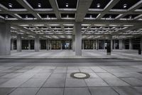 Monochrome Architectural Hall: Black Floor with Symmetrical Style