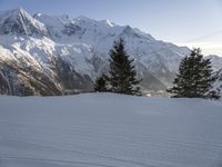 Mont Blanc in the Alps with Clear Sky