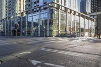 Montreal Business District at Dawn: Reflections and Shadows