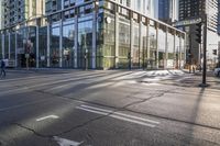 Montreal Business District at Dawn: Reflections and Shadows