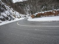 Moody Landscape: Grey Sky and Snow Covered Road