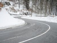 Moody Landscape: Grey Sky and Snow Covered Road