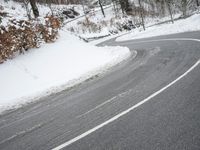 Moody Landscape: Grey Sky and Snow Covered Road
