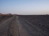Road in the Moroccan Desert: Straight Towards the Horizon