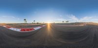 a very wide angle view of the track at the motocrossing event in arizona