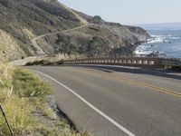 Mountain Landscape: Big Sur's Pacific Coast Highway with Clear Skies