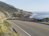 Mountain Landscape: Big Sur's Pacific Coast Highway with Clear Skies