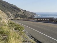 Mountain Landscape: Big Sur's Pacific Coast Highway with Clear Skies