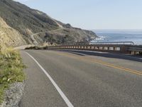 Mountain Landscape: Big Sur's Pacific Coast Highway with Clear Skies