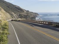 Mountain Landscape: Big Sur's Pacific Coast Highway with Clear Skies