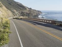 Mountain Landscape: Big Sur's Pacific Coast Highway with Clear Skies