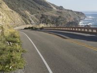 Mountain Landscape: Big Sur's Pacific Coast Highway with Clear Skies