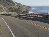 Mountain Landscape: Big Sur's Pacific Coast Highway with Clear Skies