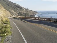 Mountain Landscape: Big Sur's Pacific Coast Highway with Clear Skies