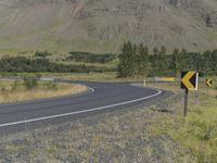 Mountain Landscape with Iceland Road Scenic View